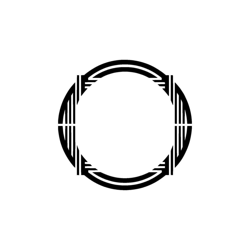 Geometric Circle Frame, Art Deco Style, Minimalist - Artdeco vector