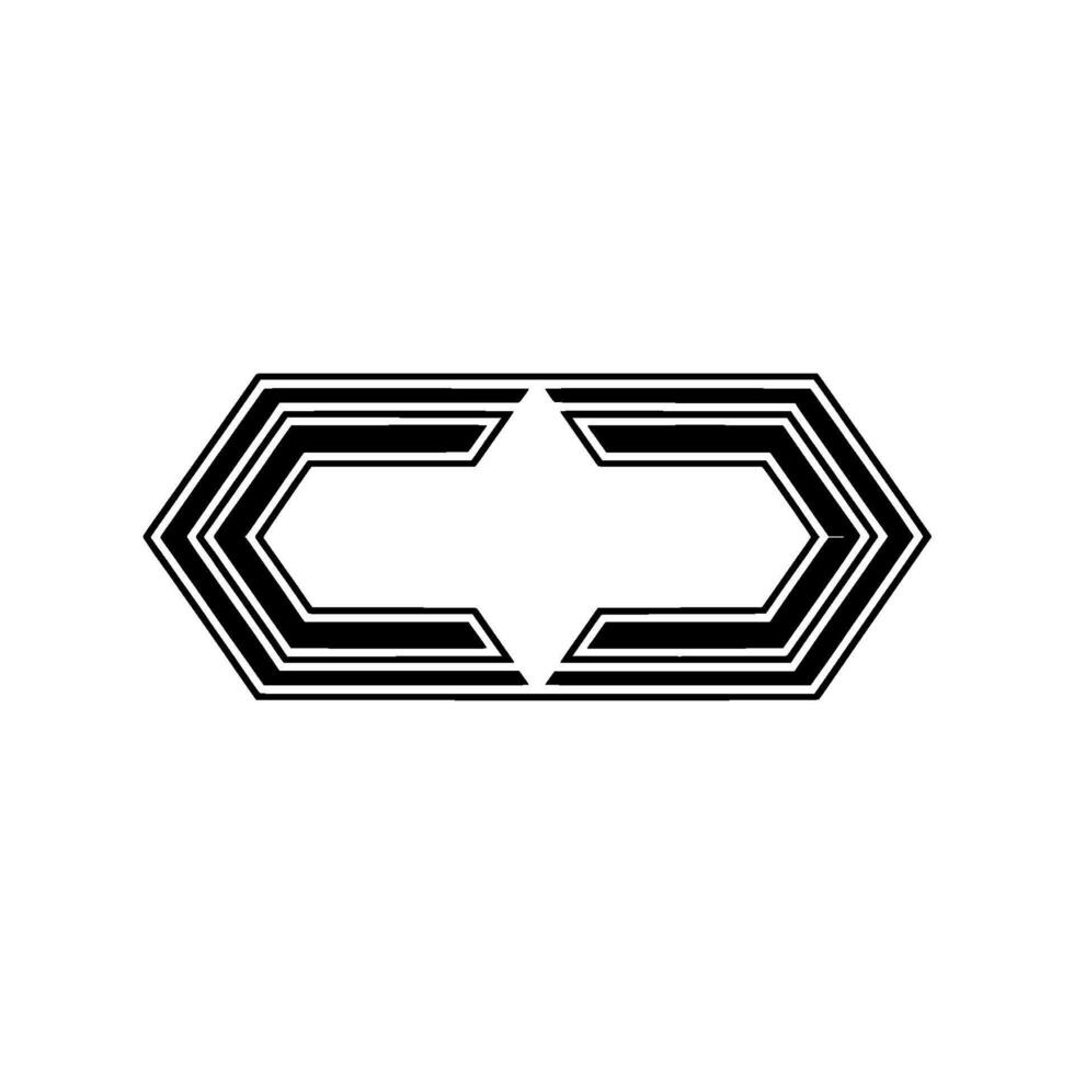 Geometric Hexagon Arrows, Minimalist , Modern Abstract vector