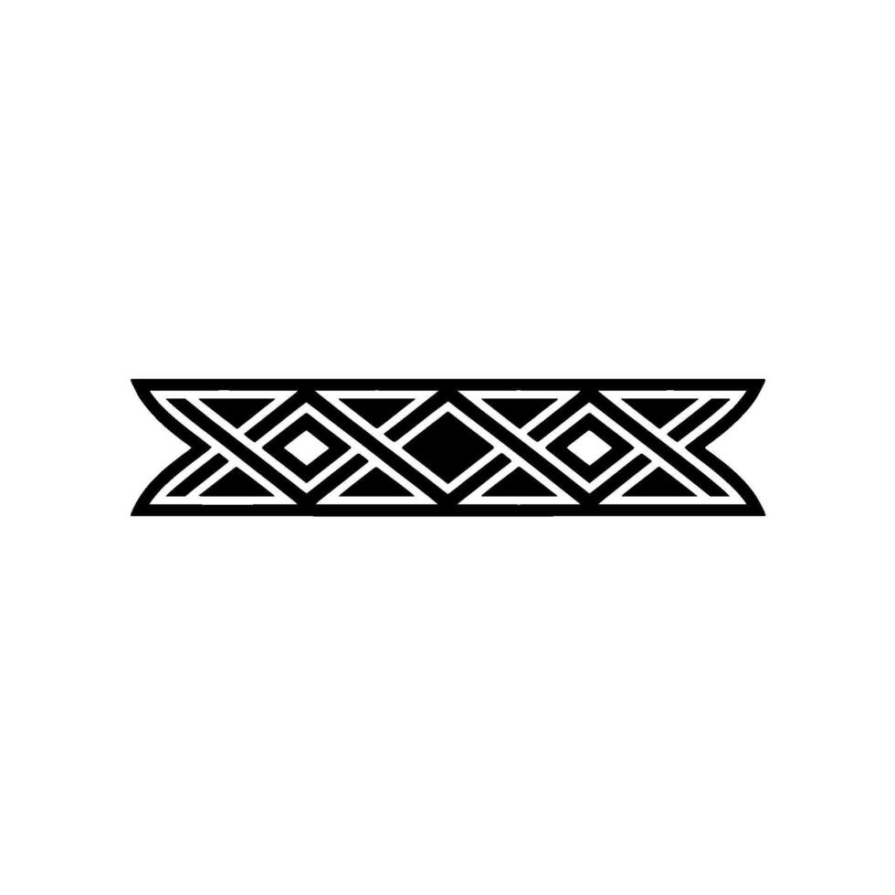 Geometric Deco Border, Minimalist , Black White - Pattern vector