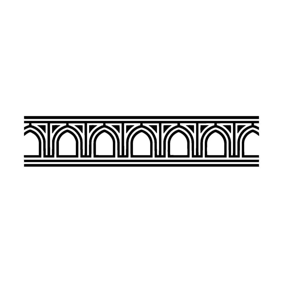 Art Deco Architectural Border Geometric Pattern, Minimalist vector