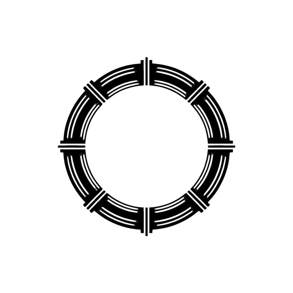 Geometric Circle Frame, Art Deco Style, Minimalist, Elegant vector