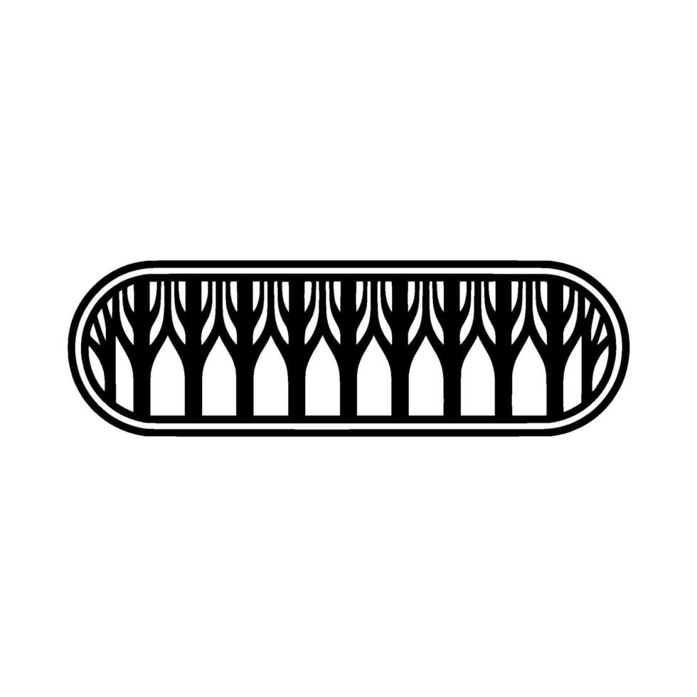 Geometric Tree Border, Minimalist , Circular Focus vector
