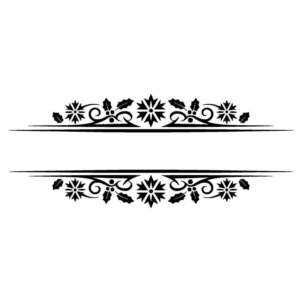 Elegant Holly Border, Vintage Festive Divider vector