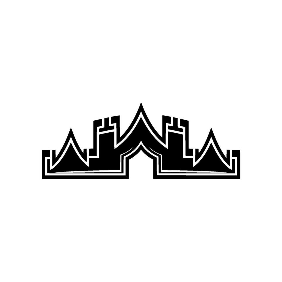 Geometric Cityscape Emblem, Modern Minimalist, Abstract vector