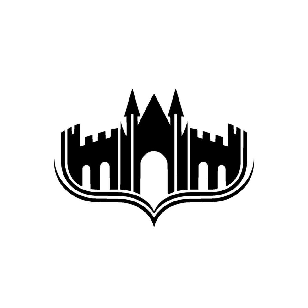 Gothic Castle Silhouette, Minimalist Emblem, Regal Symbol - Architecture vector