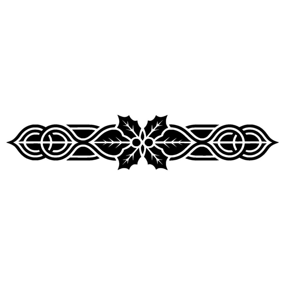 Celtic Holly Border Festive Decorative Element vector