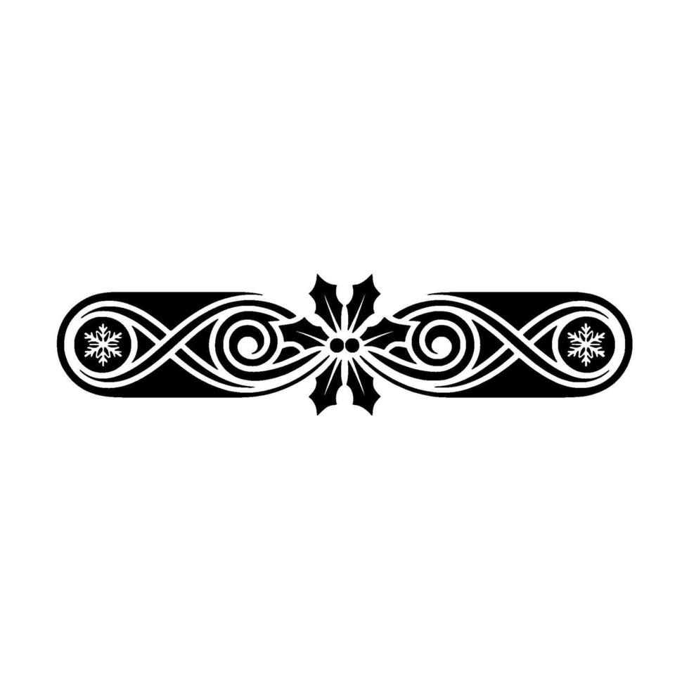 Elegant Winter Border Holly Snowflake Ornamentation vector