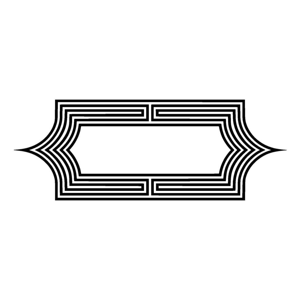 Geometric Deco Frame, Elegant Outline, Vintage, Pattern vector