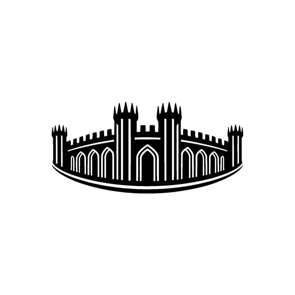 Stylized Fortress Emblem, Protective Shield vector