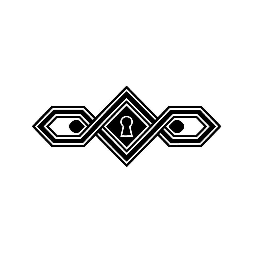 Geometric Key Eye Motif, Art Deco Style vector