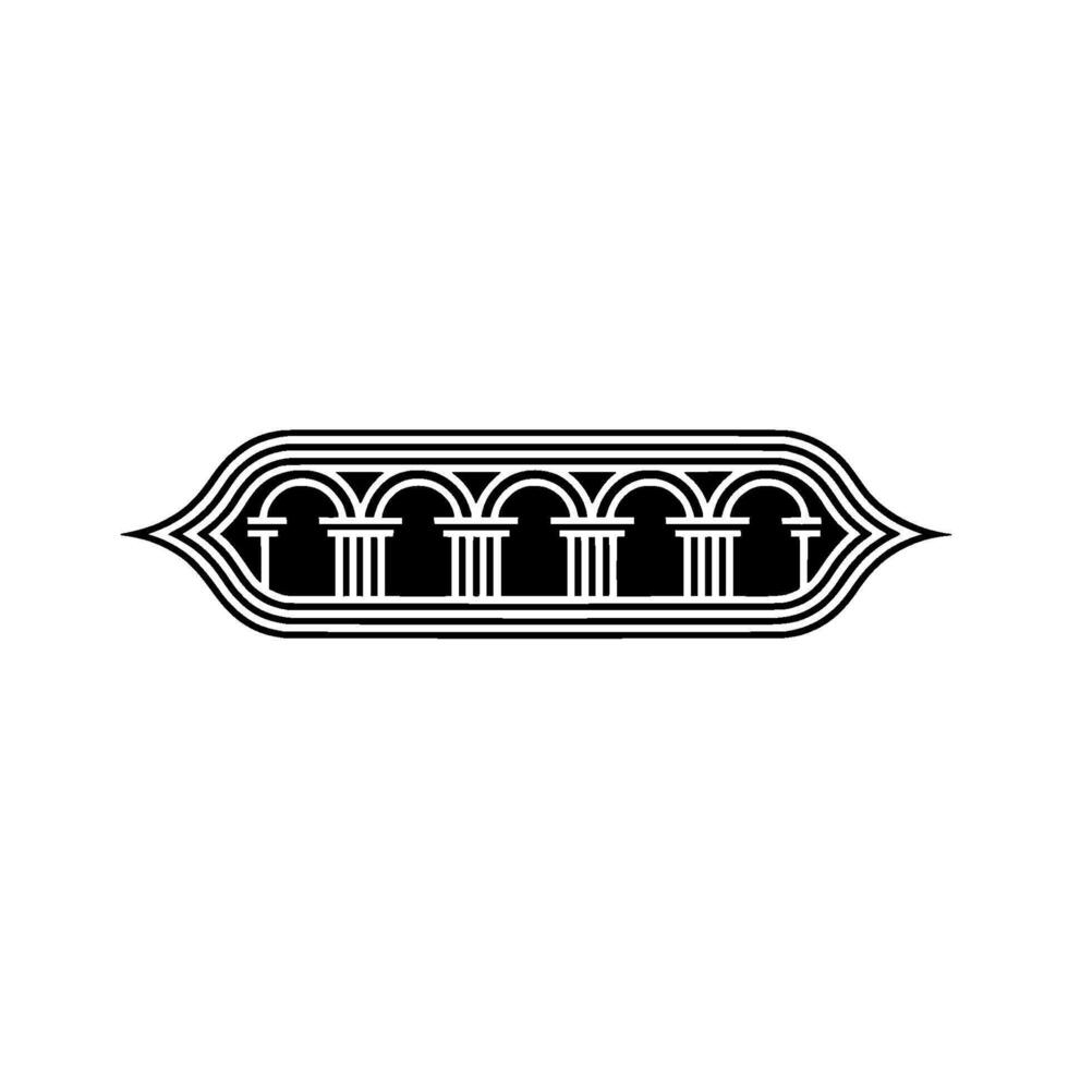 Art Deco Ornament Egyptian Revival Column Border vector