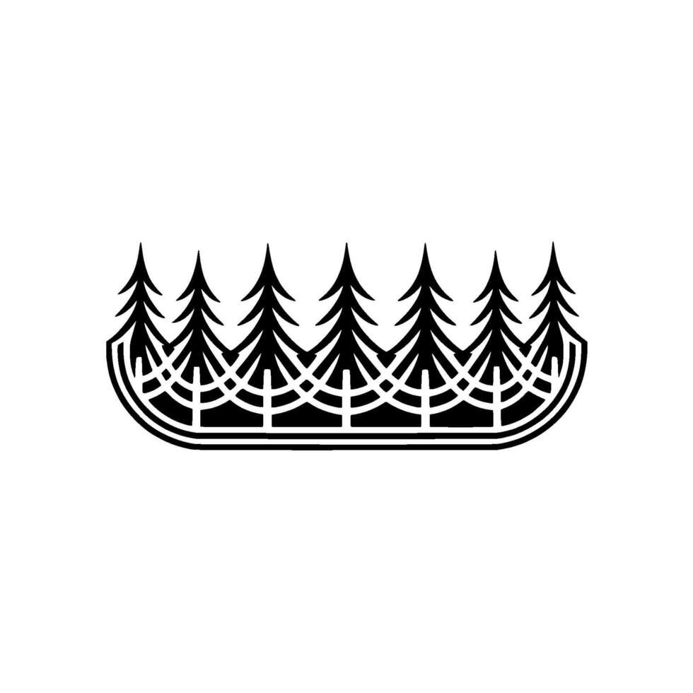 Forest Crown Minimalist Tree Silhouette Emblem vector
