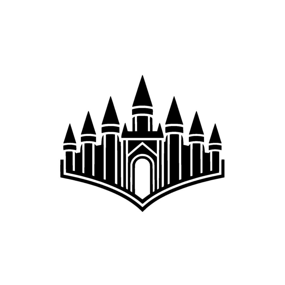 Gothic Castle Emblem, Minimalist Silhouette, Regal Symbol - Architecture vector