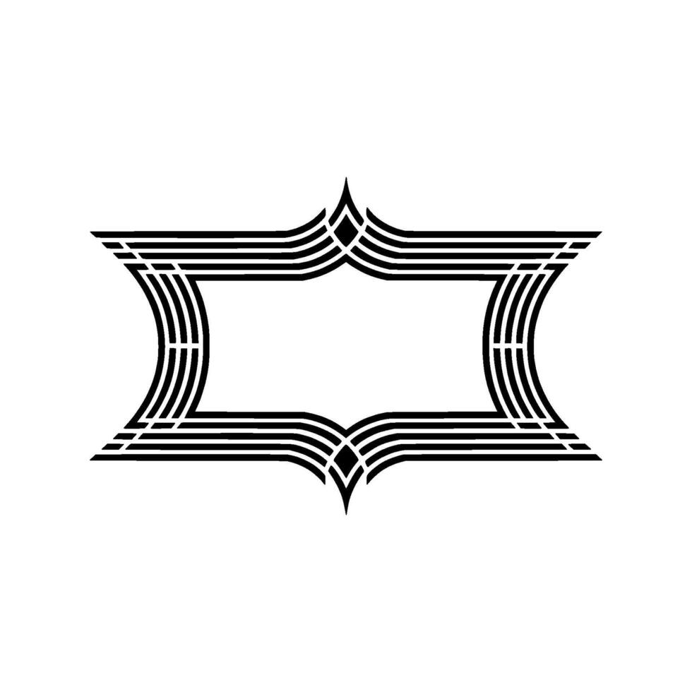 Art Deco Frame, Geometric Ornamentation, Elegant Border - Linear vector