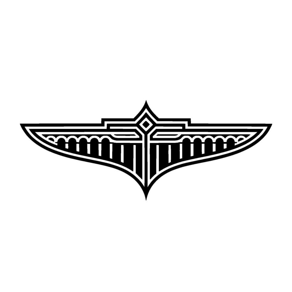 Geometric Wing Emblem, Art Deco Inspired, Retro vector