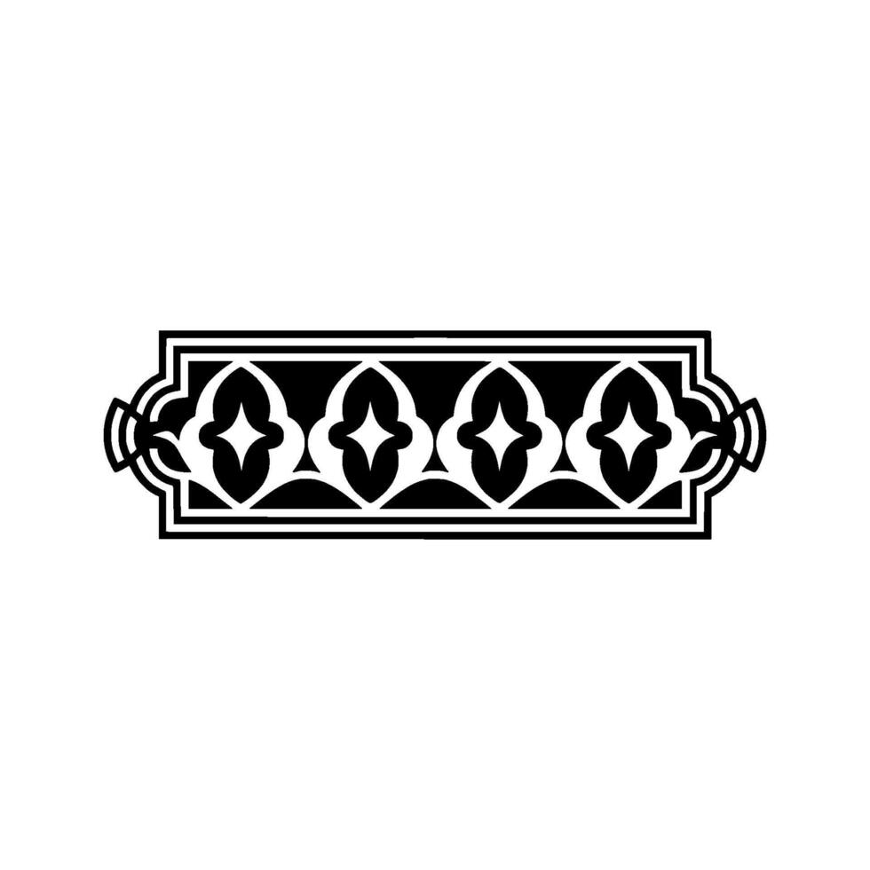 Intricate Black White Decorative Border, Art Deco Style vector