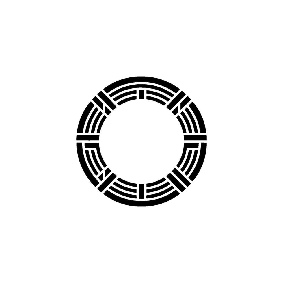 Geometric Circle Emblem, Minimalist Asian Influence vector