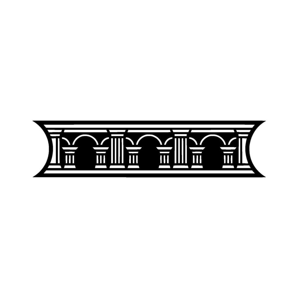 Geometric Temple Border, Minimalist vector