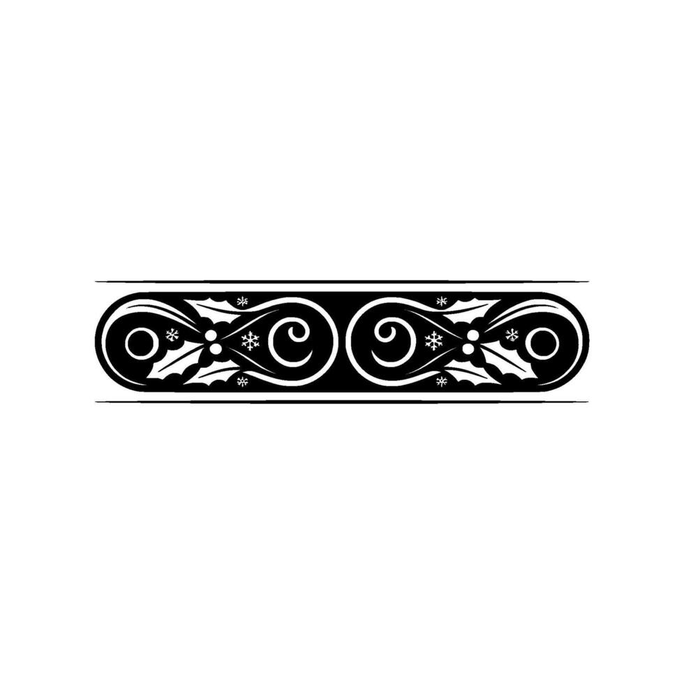 Elegant Victorian Holly Border, Detailed Ornamentation vector