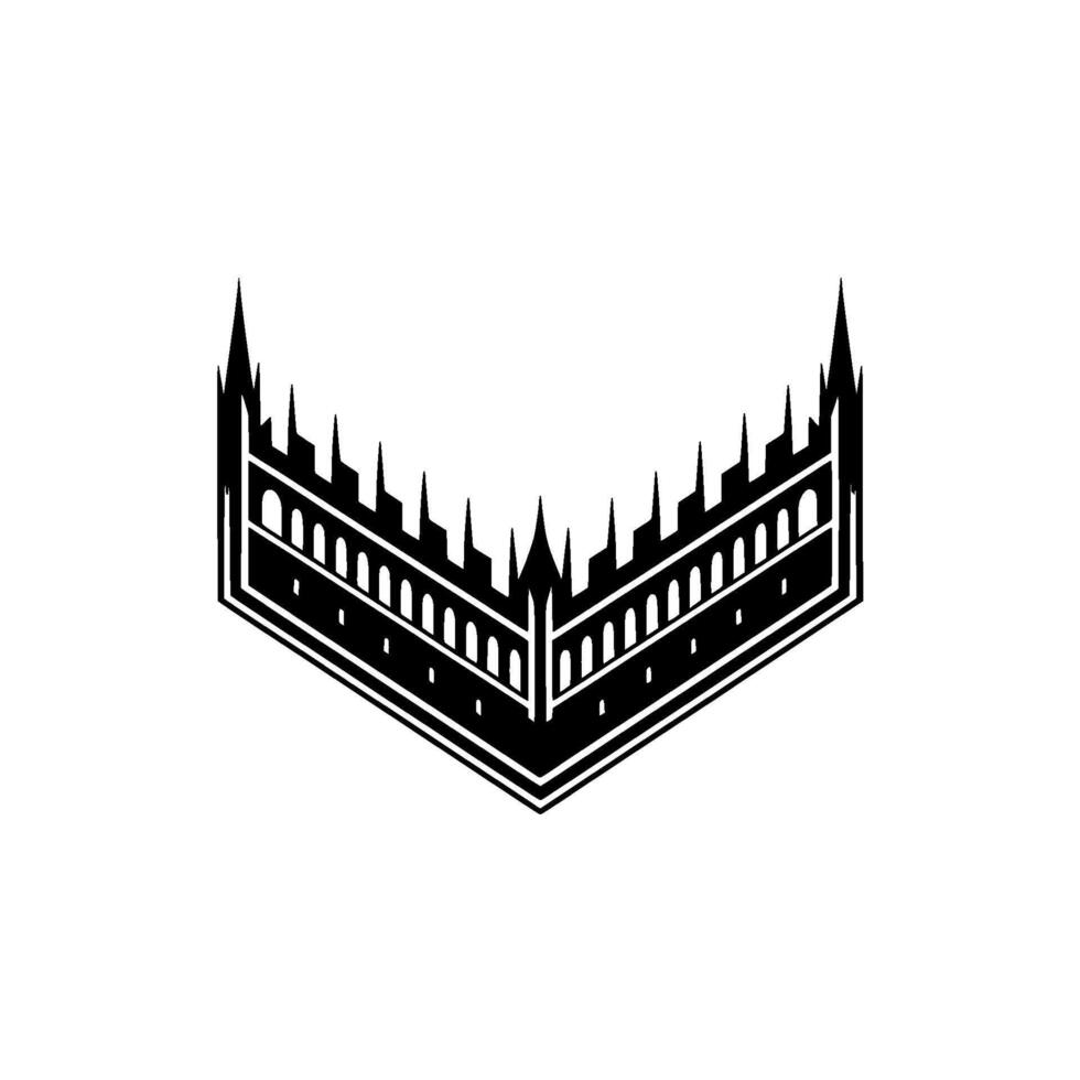 Gothic Silhouette Regal Fortress Emblem vector