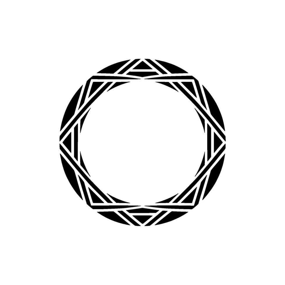 Geometric Circle Frame, Minimalist , Abstract Pattern - Symmetry vector