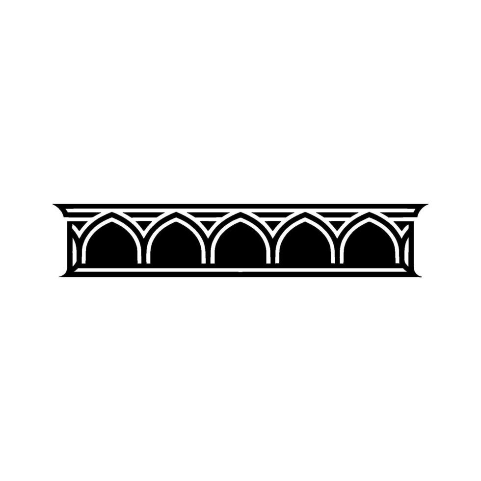 Gothic Arch Border, Elegant Ornament, Vintage, Lineart vector