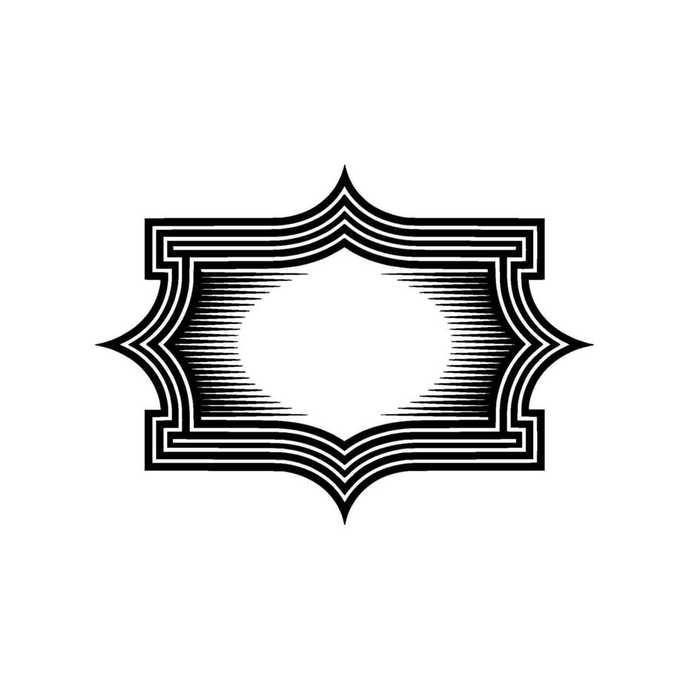 Geometric Shield Frame, Vintage Style, Minimalist vector