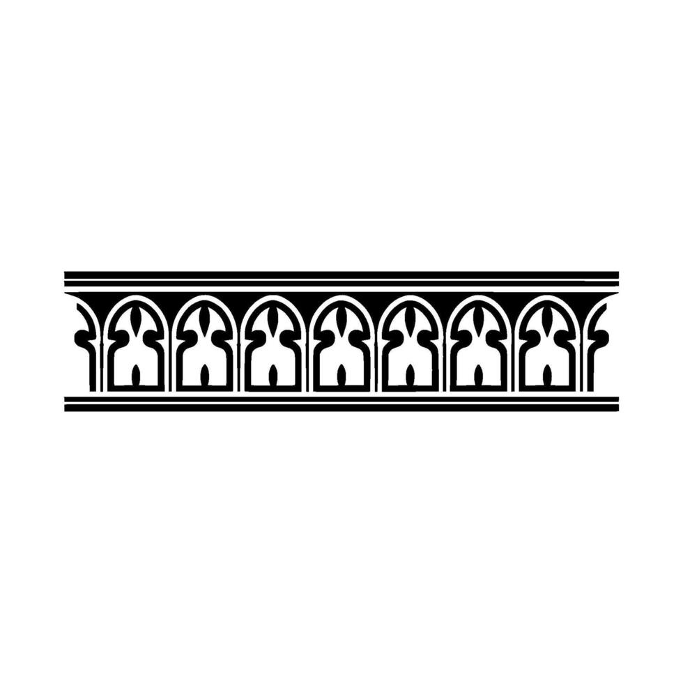 Gothic Arch Border, Elegant Ornamentation, Vintage, Ornament vector