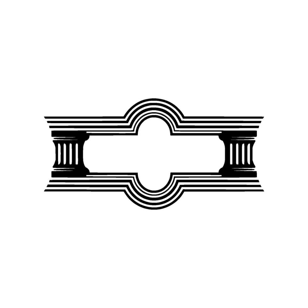 Art Deco Column Frame, Elegant Border vector