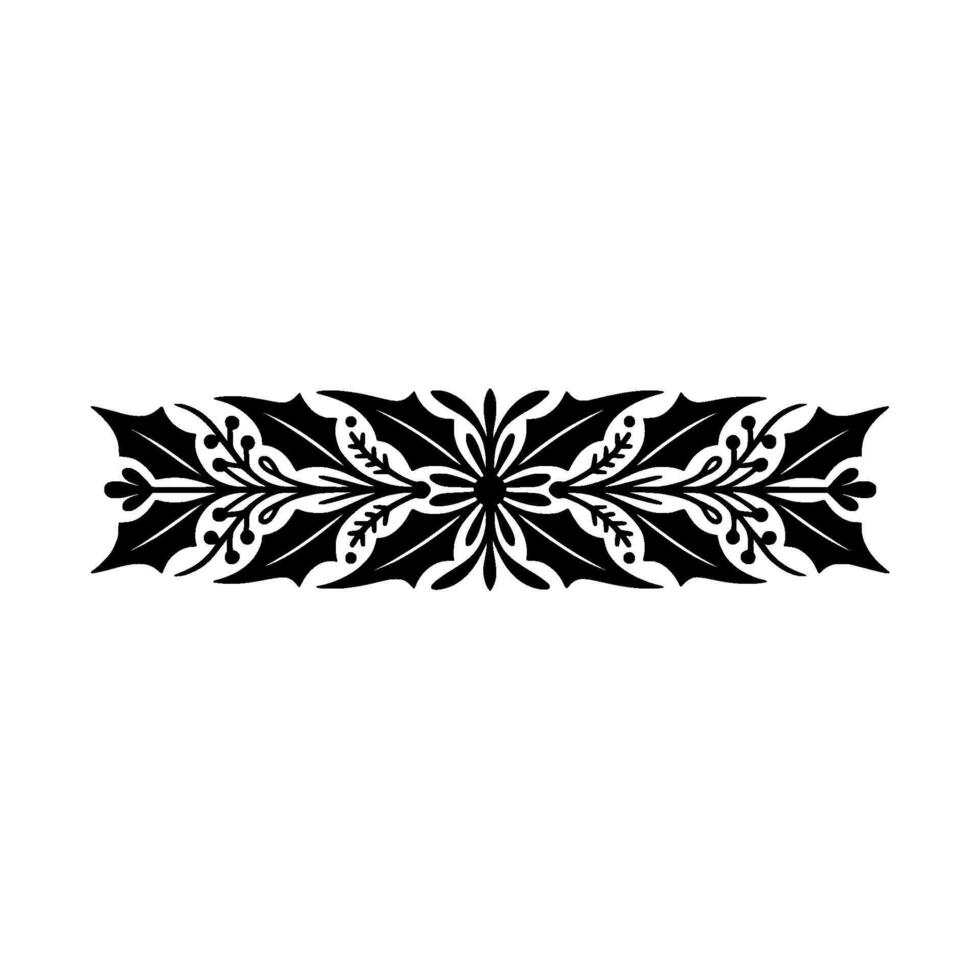 Elegant Black Holly Border, Vintage Element vector