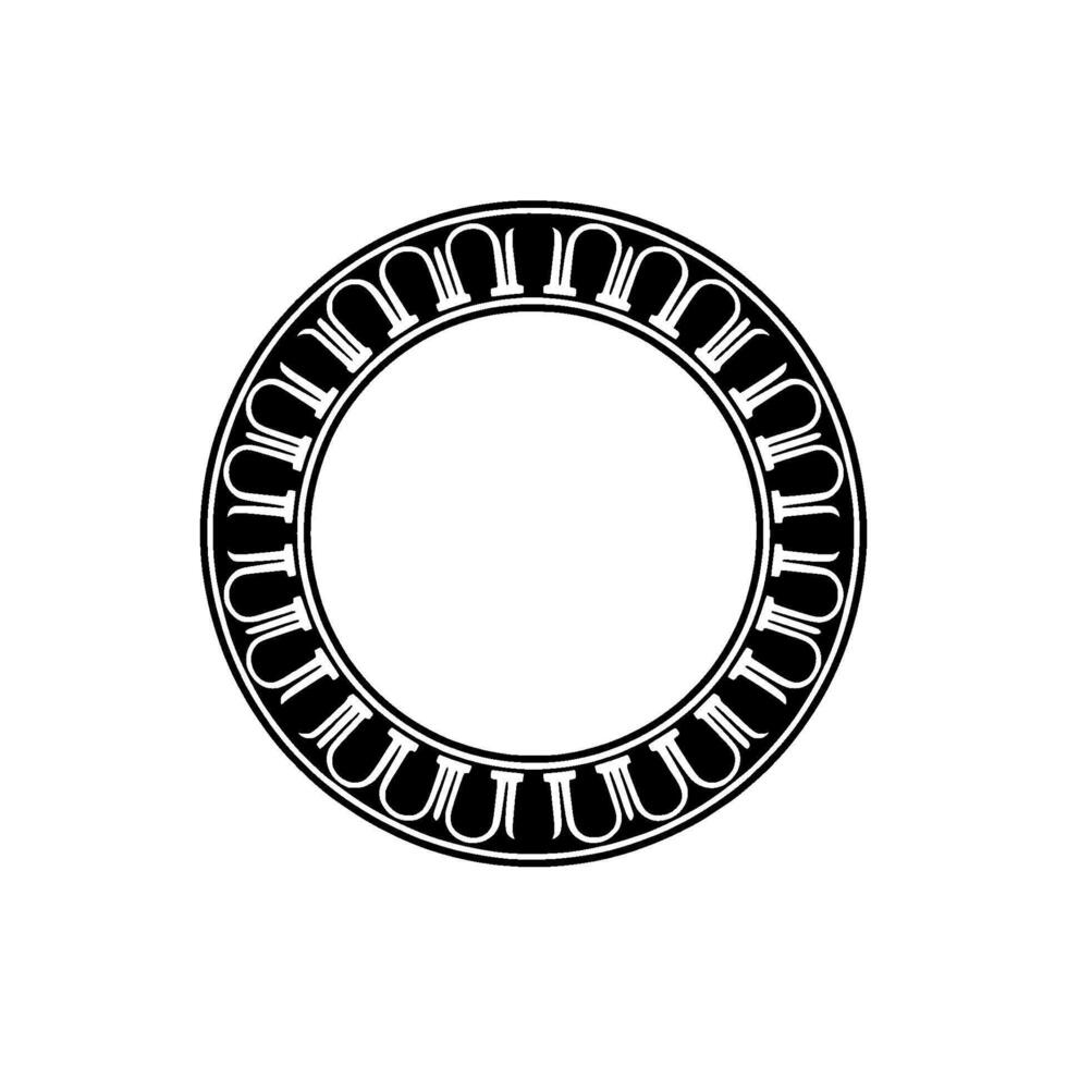 Ornate Circular Frame, Ancient Symbolism, Minimalist vector