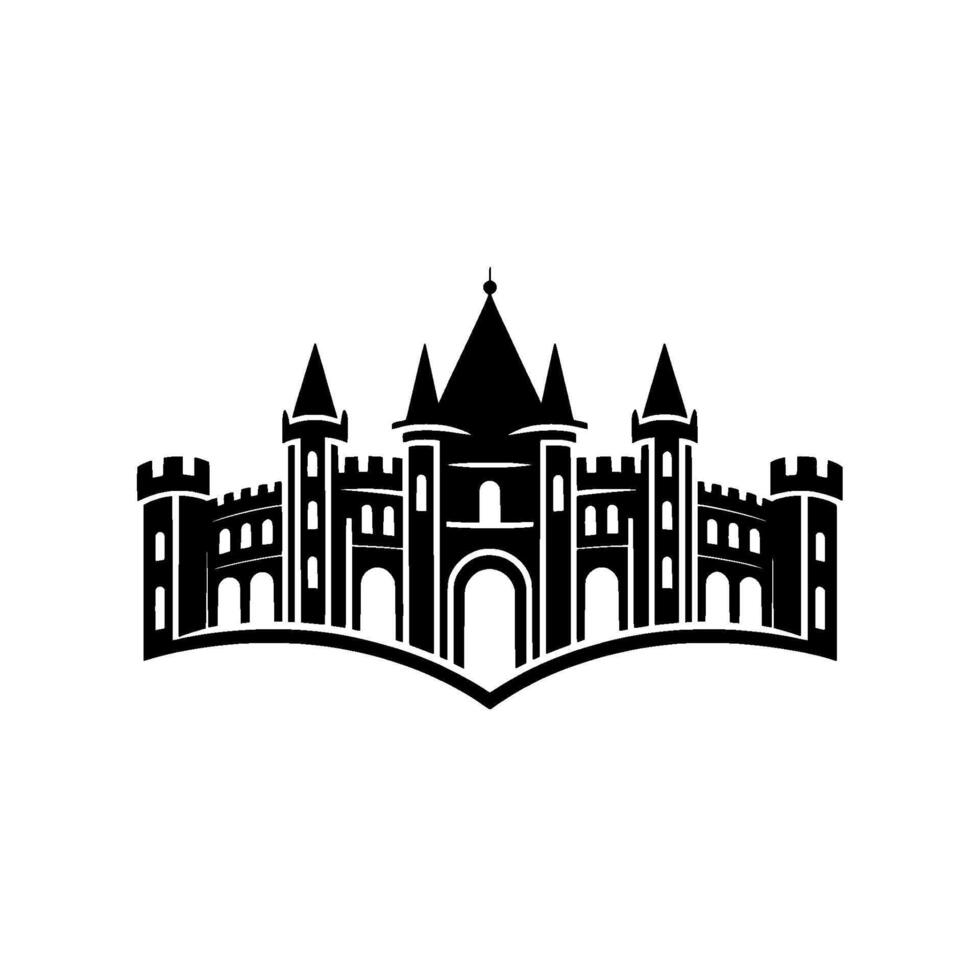 Gothic Castle Silhouette, Emblem vector