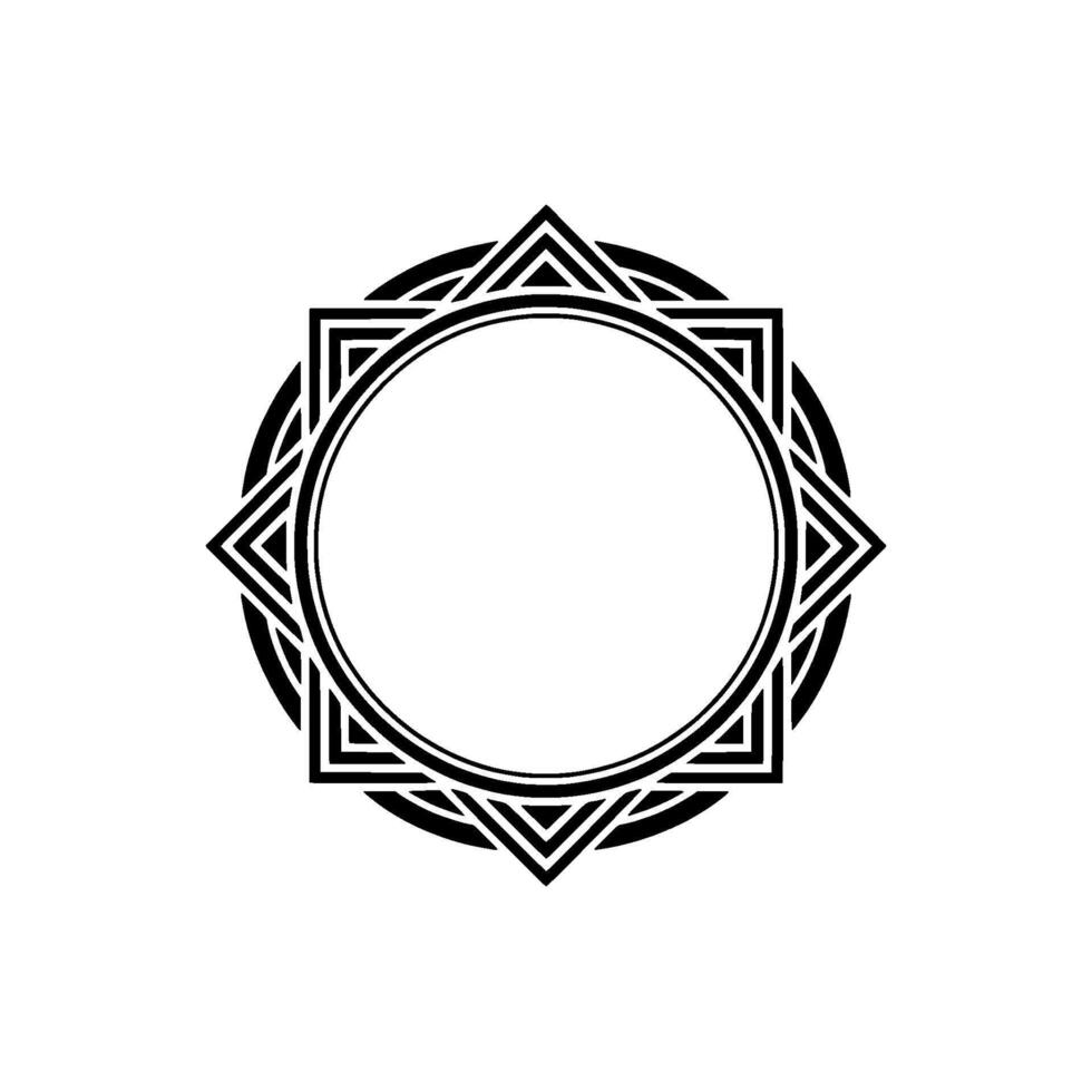 Geometric Circle Frame, Art Deco Style - Minimalist vector