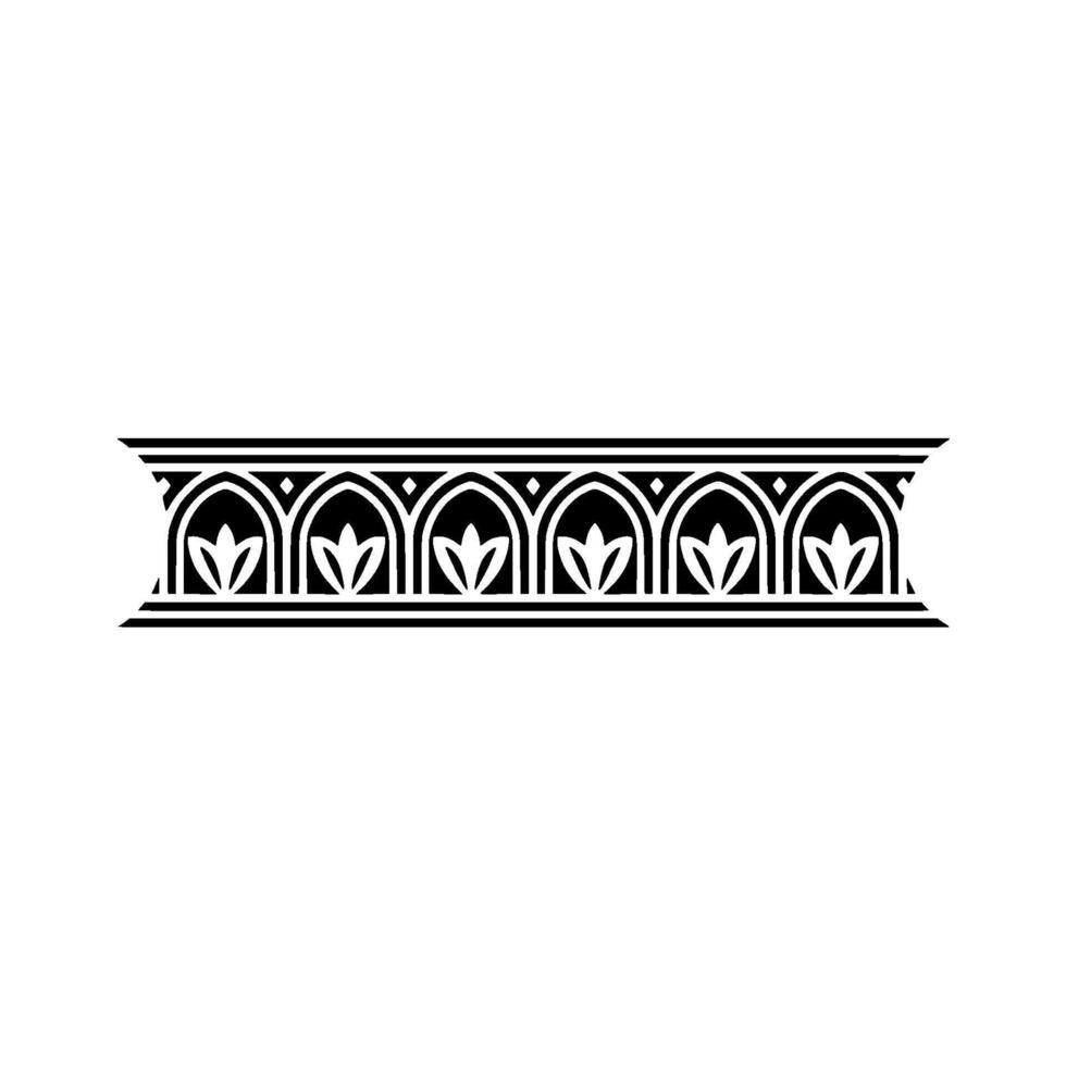 Gothic Arch Ornament Border, Vintage Element, Decorative vector