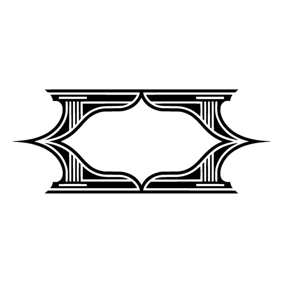 Art Deco Ornament, Geometric Frame, Elegant - Symmetry vector