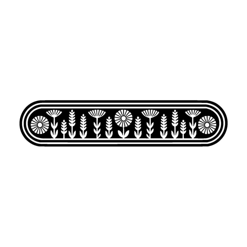 Stylized Floral Border, Minimalist vector