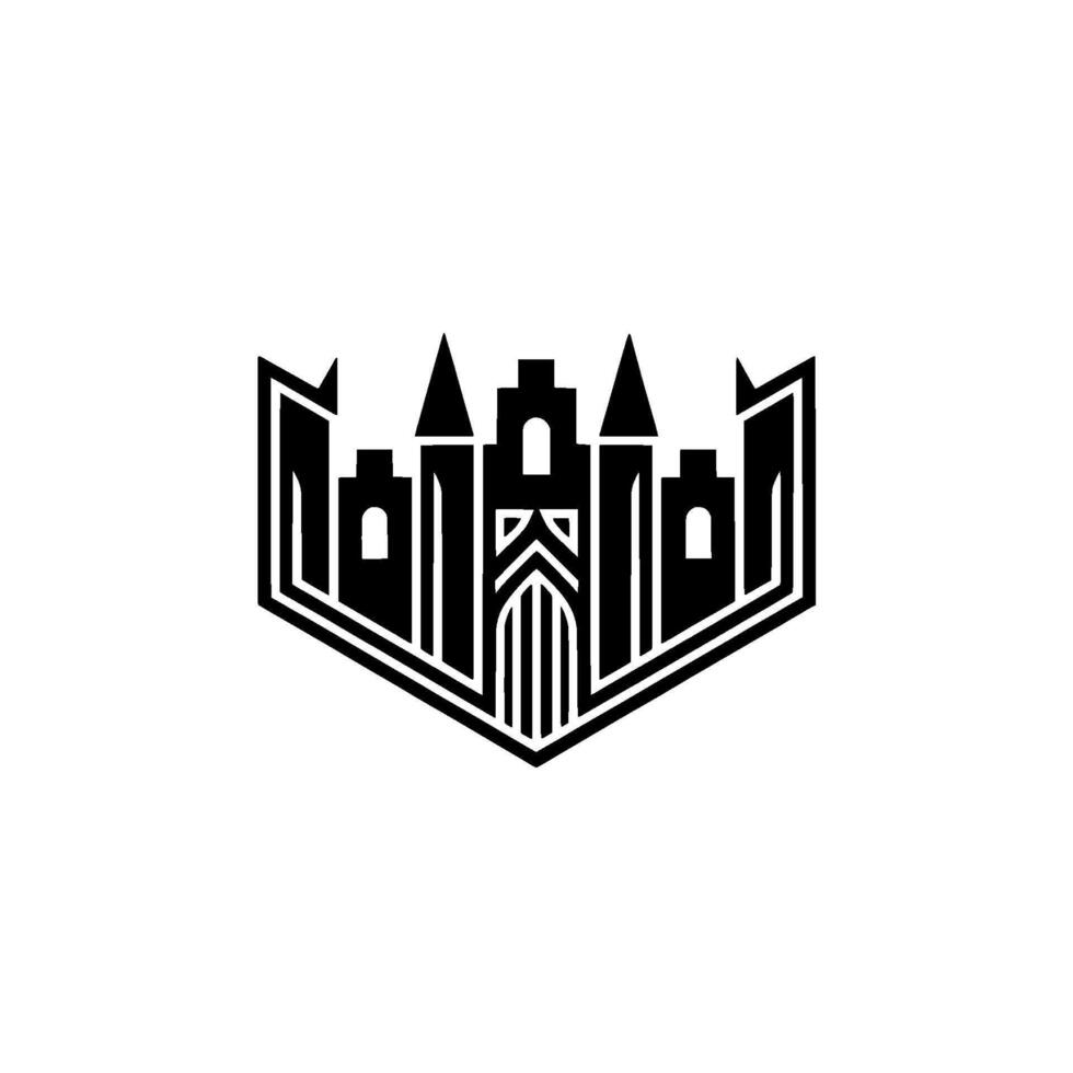 Geometric Fortress Emblem, Stark Minimalist vector