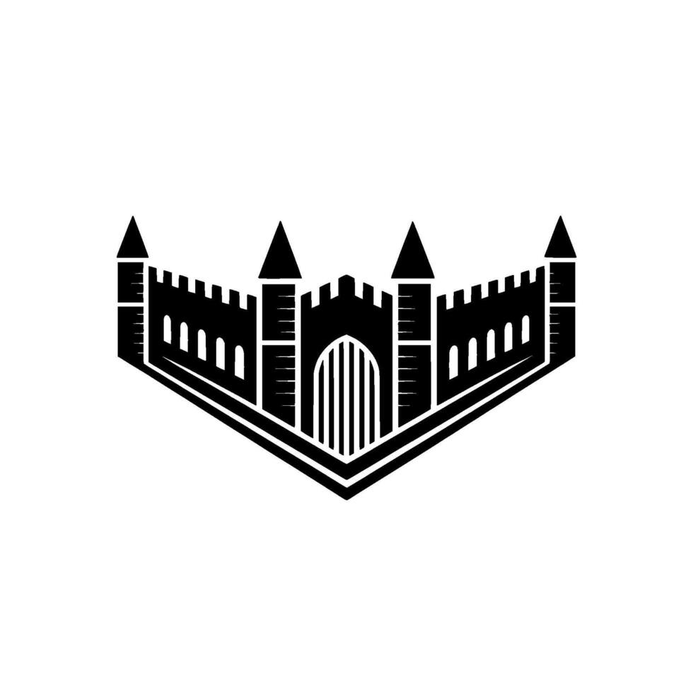 Gothic Fortress Emblem, Protective Shield, Strategic vector