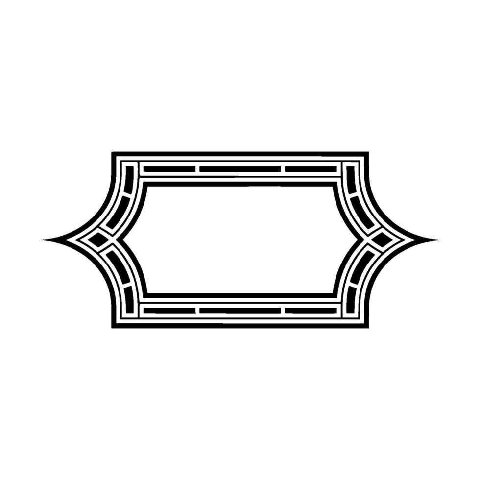 Geometric Deco Frame, Elegant Outline, Minimalist, Stylized vector