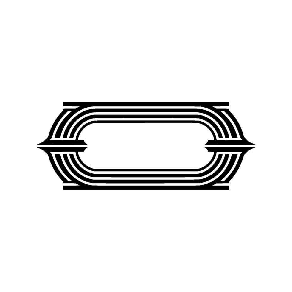 Art Deco Ribbon Frame, Minimalist , Elegant Border vector