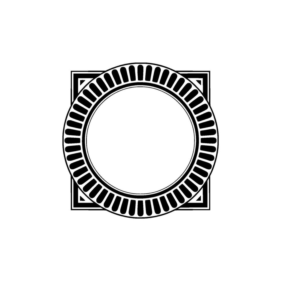 Geometric Frame, Art Deco Style, Minimalist, Circular vector