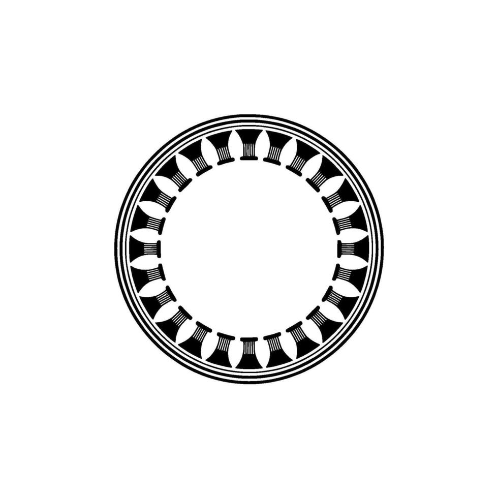 Circular Ornamental Frame, Vintage , Minimalist Aesthetic vector