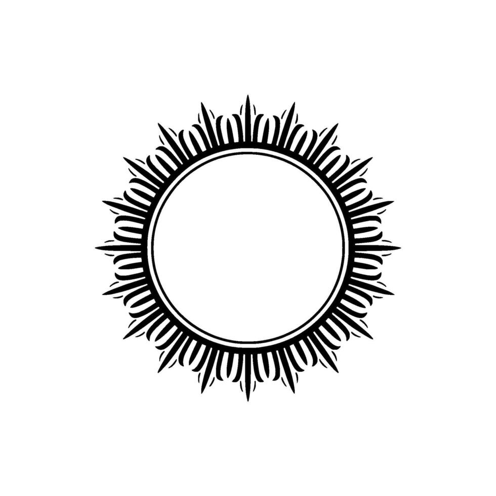 Stylized Circular Frame, Intricate Black vector