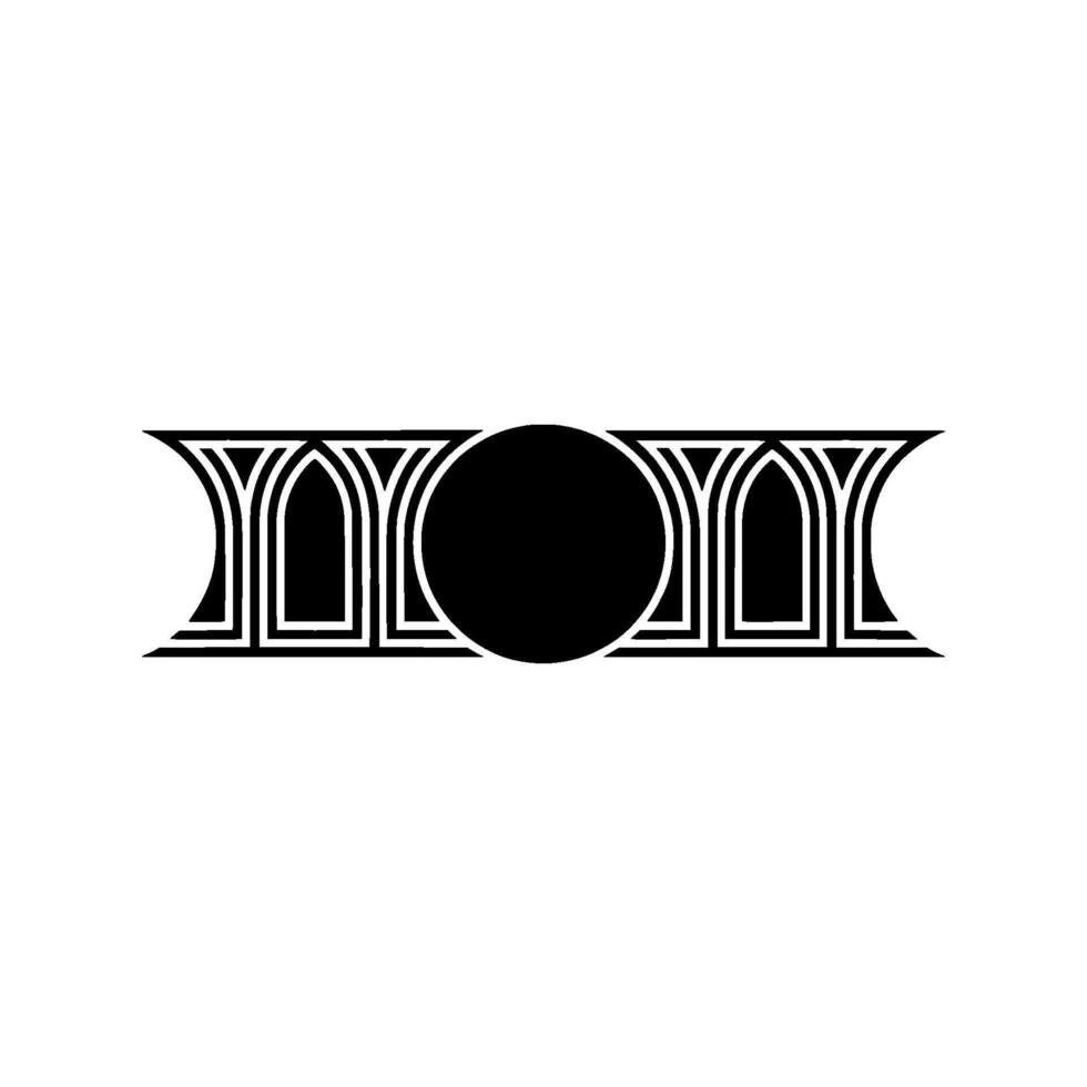 Geometric Moon Symbol, Minimalist , Circular Focus vector