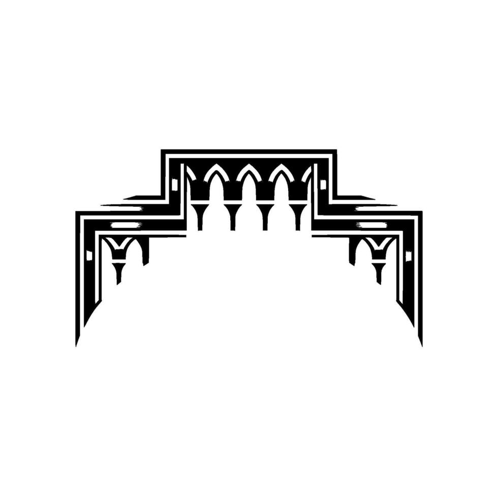 Geometric Archway, Art Deco Silhouette, Minimalist, Linear vector