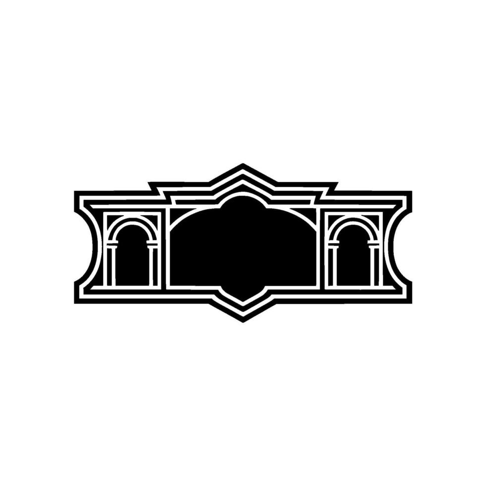 Geometric Arch Emblem, Vintage Style, Elegant vector