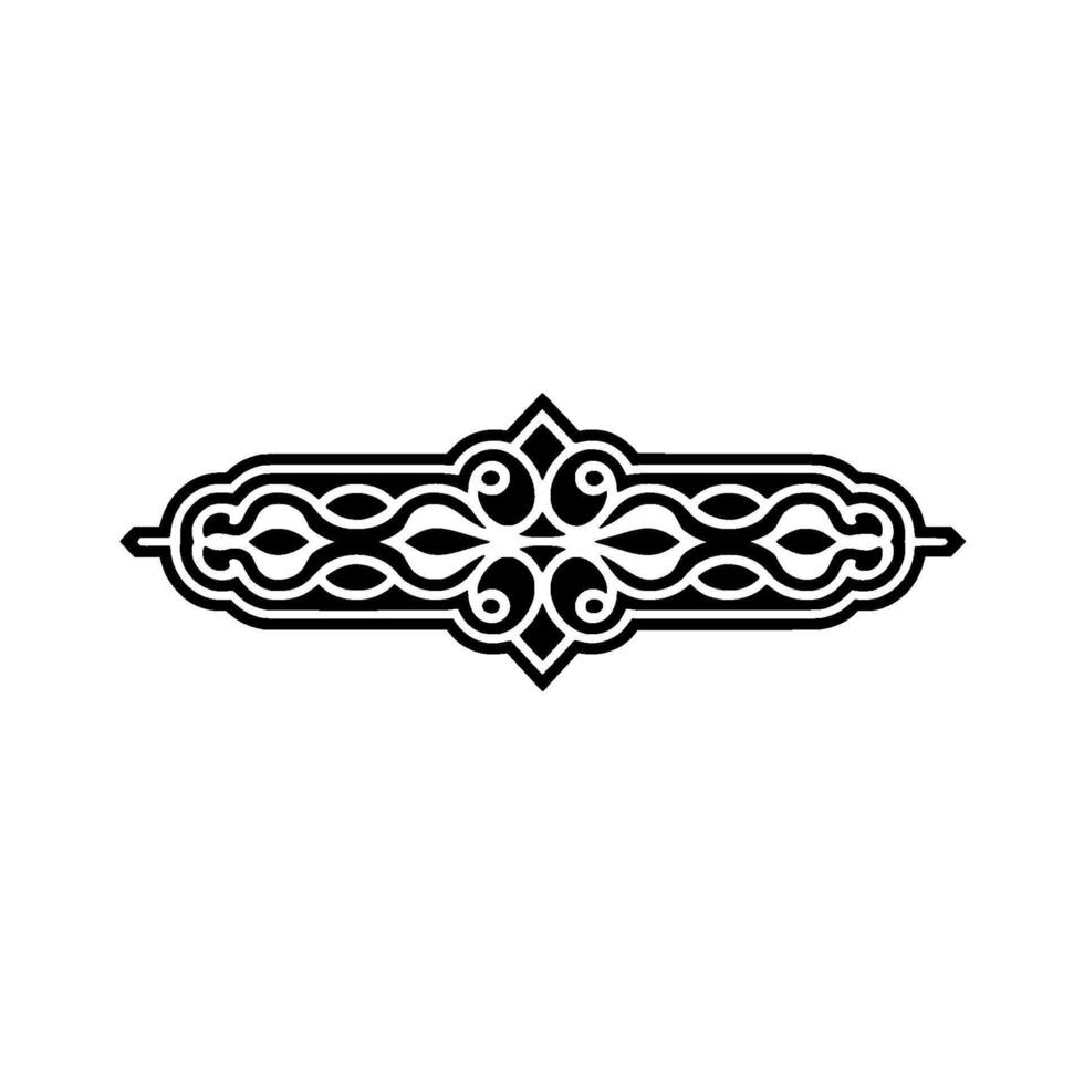 Intricate Black Ornamental Divider, Vintage Style, Flourish vector