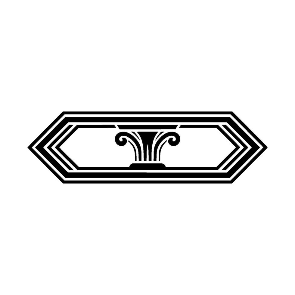 Geometric Ionic Column Ornament, Vintage vector