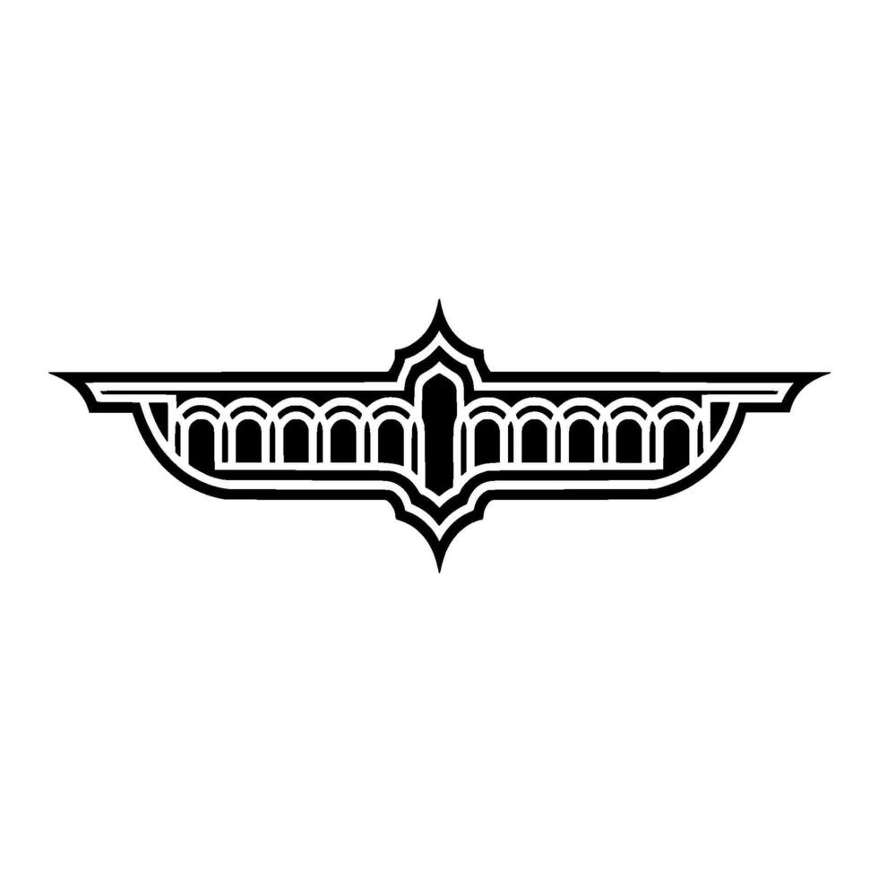 Geometric Wing Emblem, Art Deco Inspired, Artdeco vector