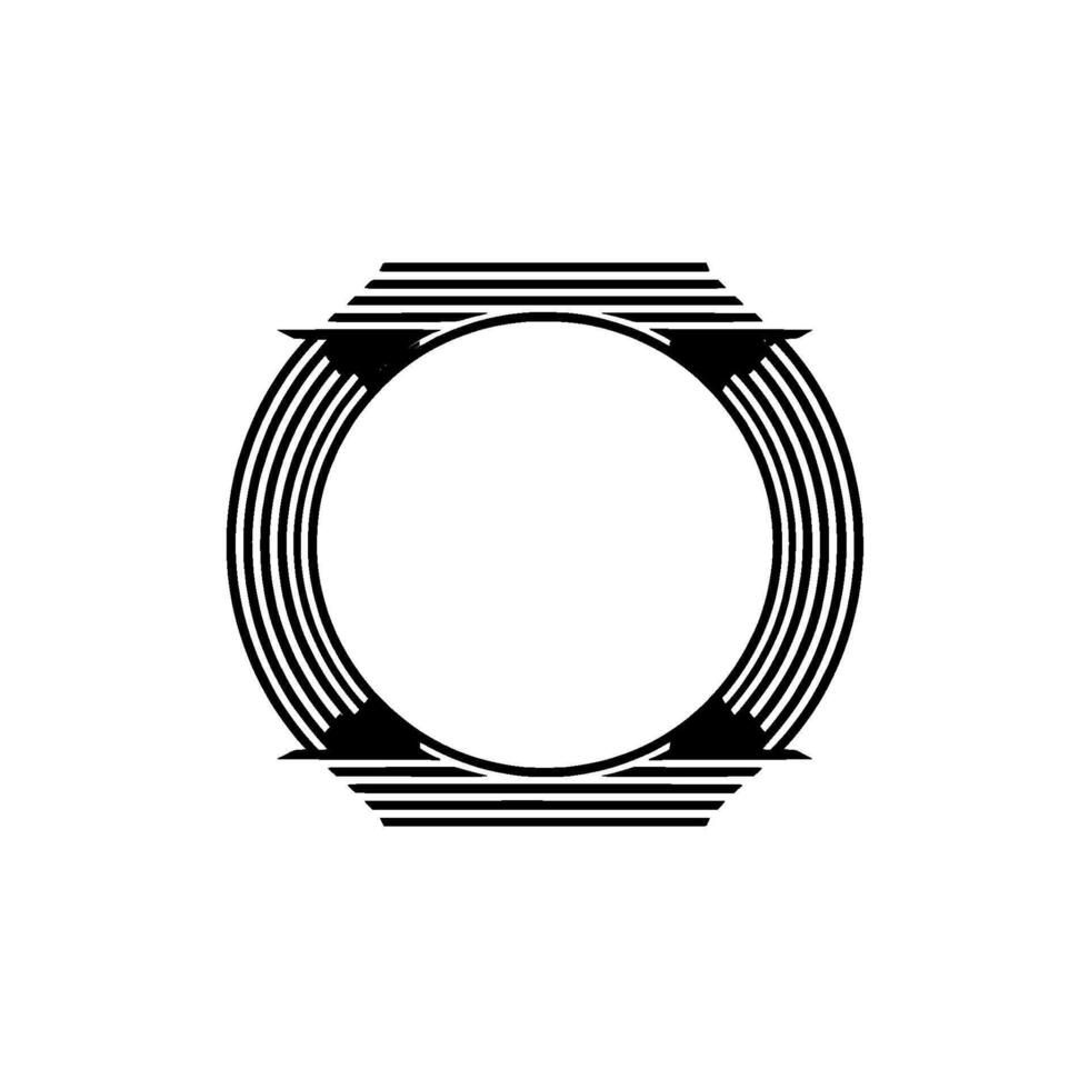 Geometric Circle Frame, Minimalist , Modern Abstract, Lines vector